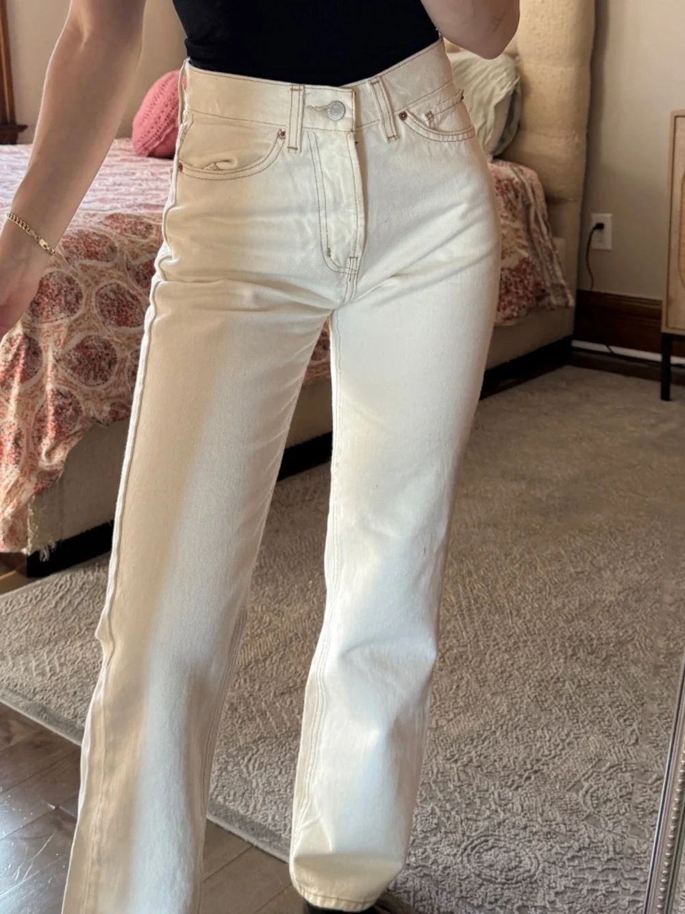 BDG Cream Flare Jeans - Picture 3 of 7